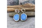 Turquoise and organic silver earrings 4