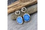 Turquoise and organic silver earrings 3