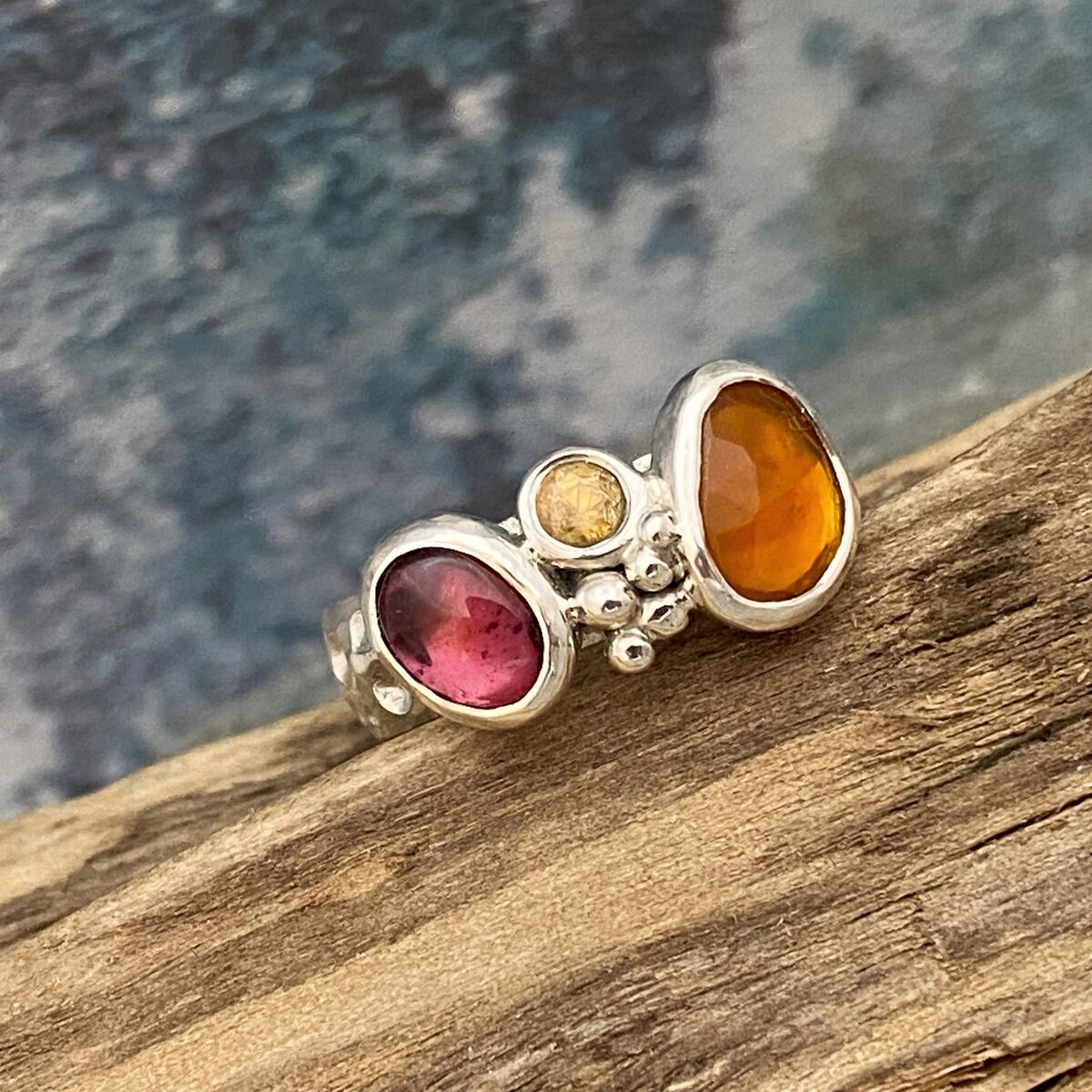 Fire Opal and garnet ring 5 Fire Opal and garnet ring 5