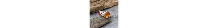 Fire Opal and garnet ring 2