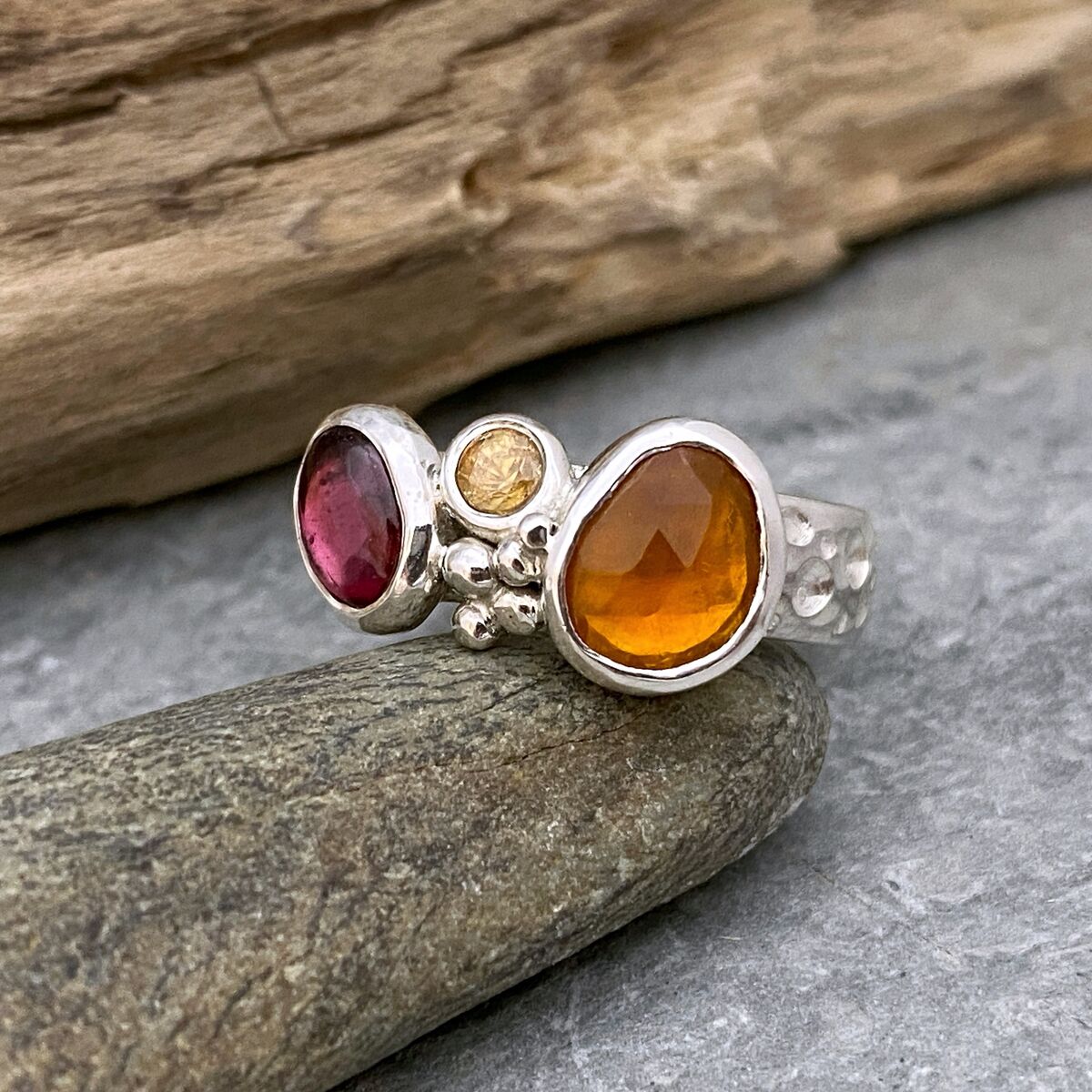 Fire Opal and garnet ring 2 Fire Opal and garnet ring 2