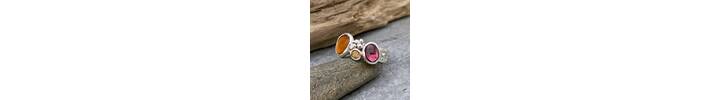 Fire Opal and garnet ring 3