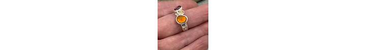 Fire Opal and garnet ring 4