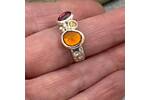 Fire Opal and garnet ring 4