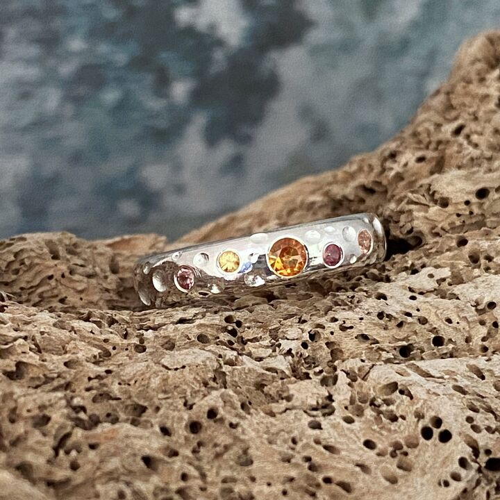 Orange and yellow Sapphire ring 3