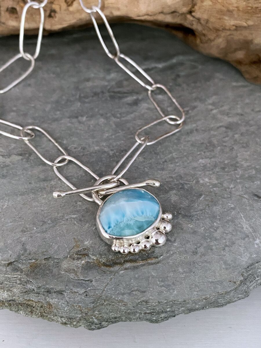 Larimar paper clips necklace 4 Larimar paper clips necklace 4