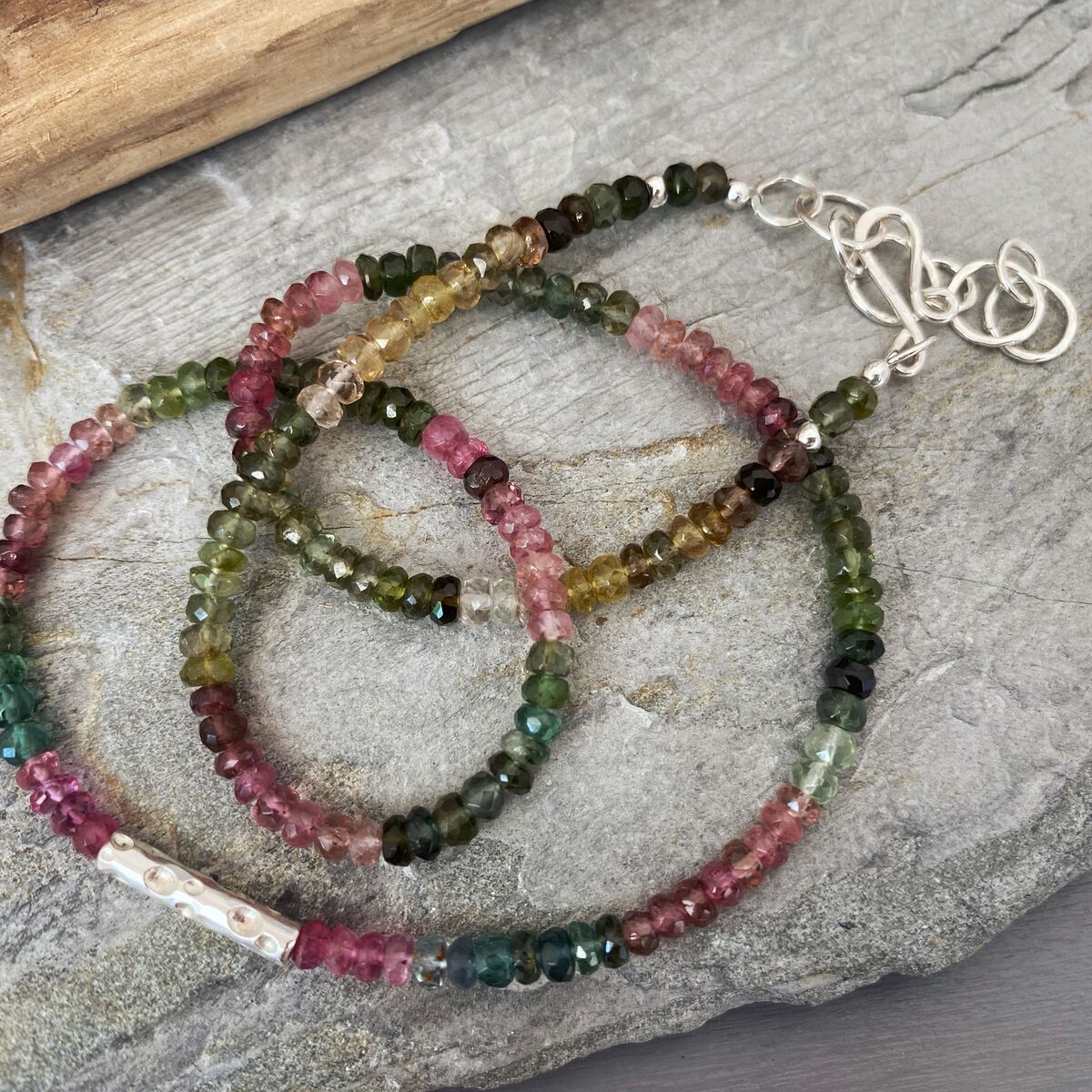 Tourmaline and bubbles bead necklace 2 Tourmaline and bubbles bead necklace 2