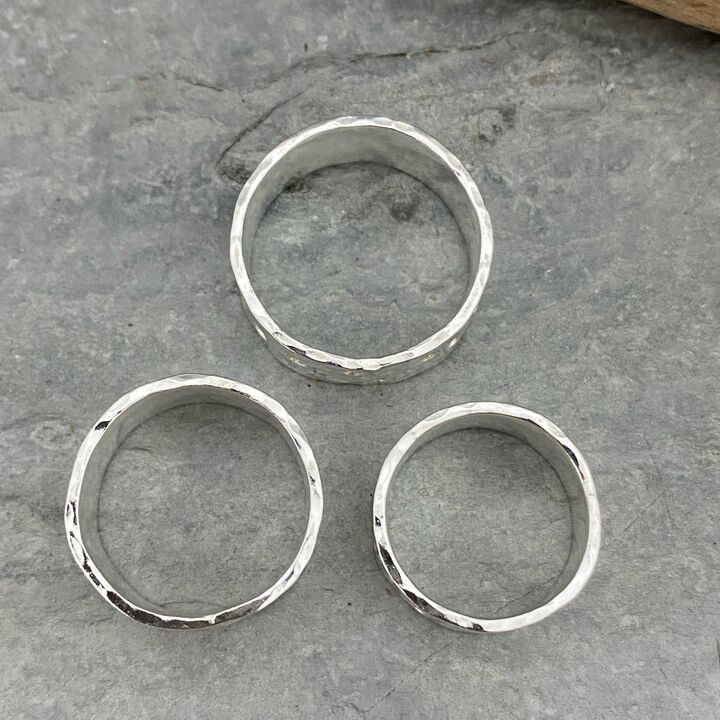 Wide hammered ring 3