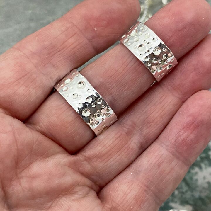 Wide silver ring band 2