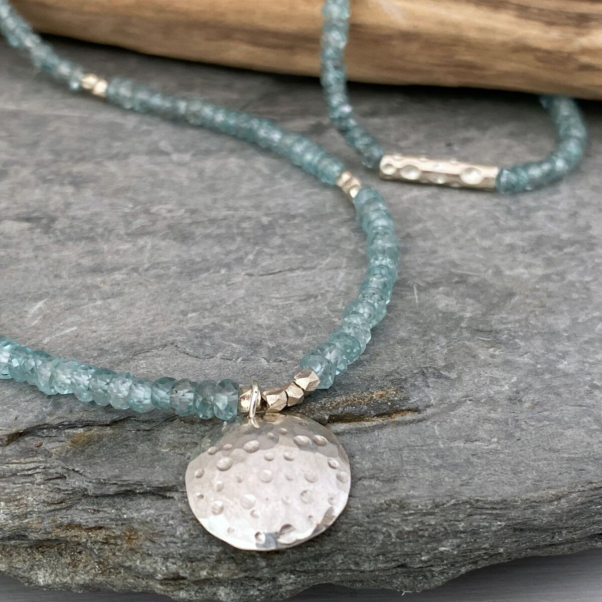 Blue zircon necklace 2 Blue zircon necklace 2