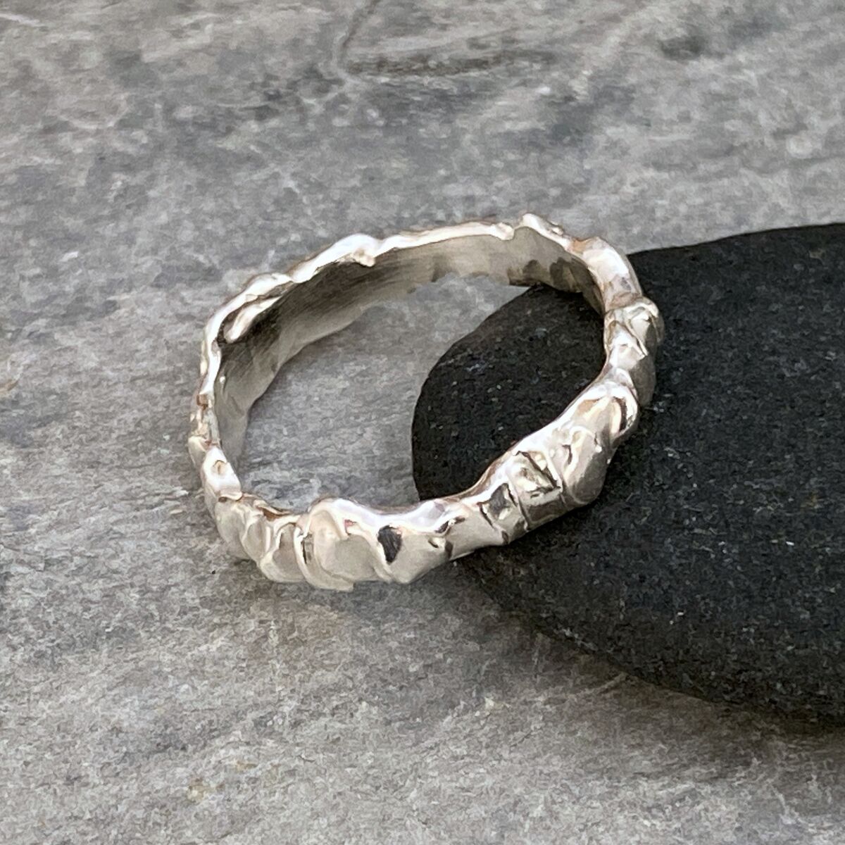 One of a kind organic silver ring 6 One of a kind organic silver ring 6