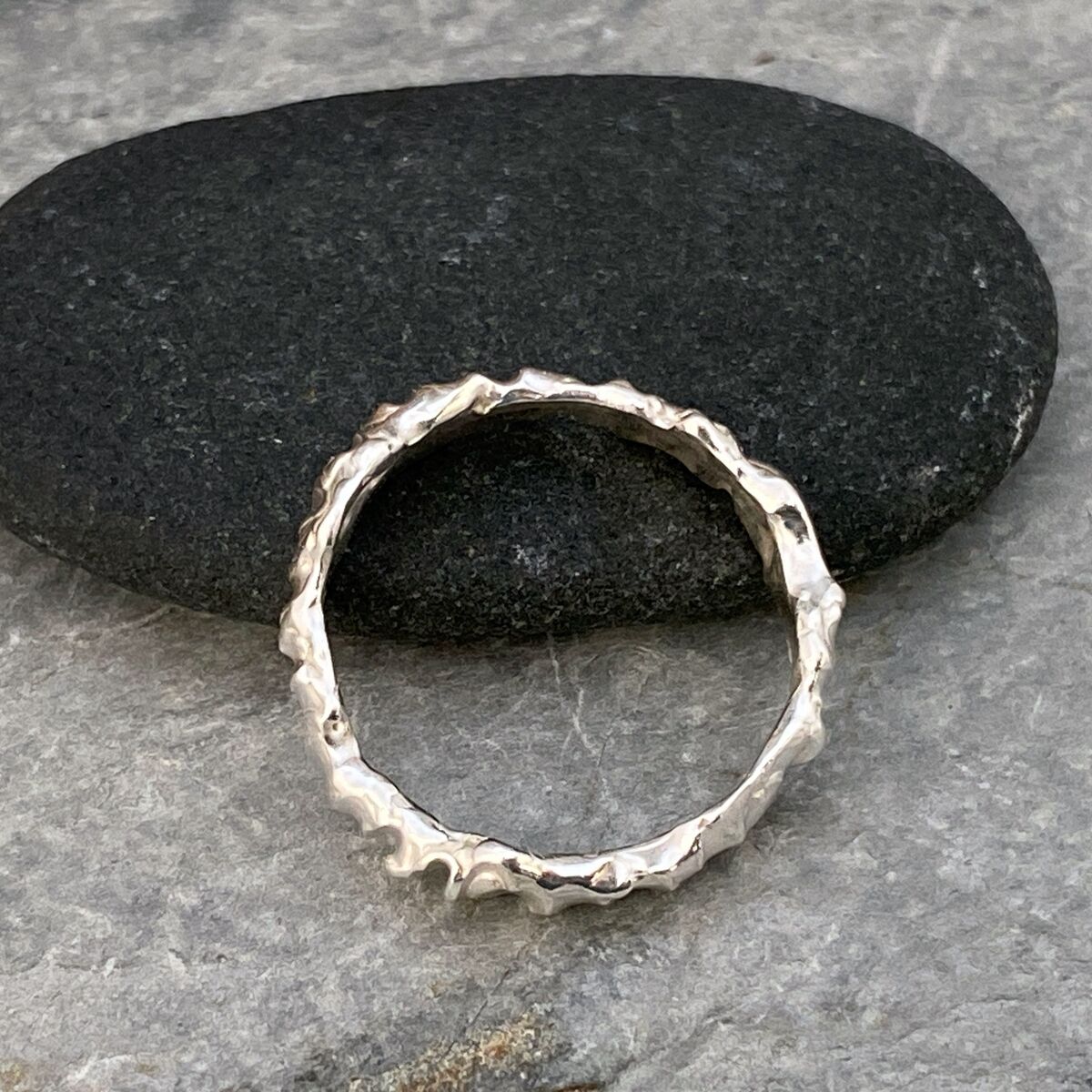 One of a kind organic silver ring 5 One of a kind organic silver ring 5