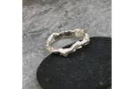 Organic molten silver ring band