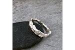 Organic molten silver ring band 2