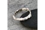 Organic molten silver ring band 3