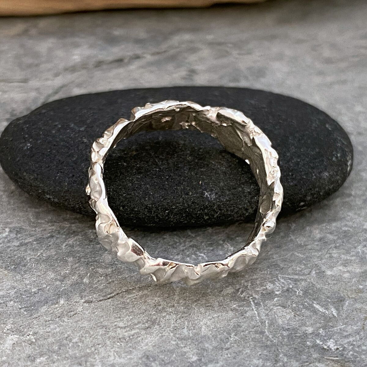 Chunky organic textured ring band 7 Chunky organic textured ring band 7