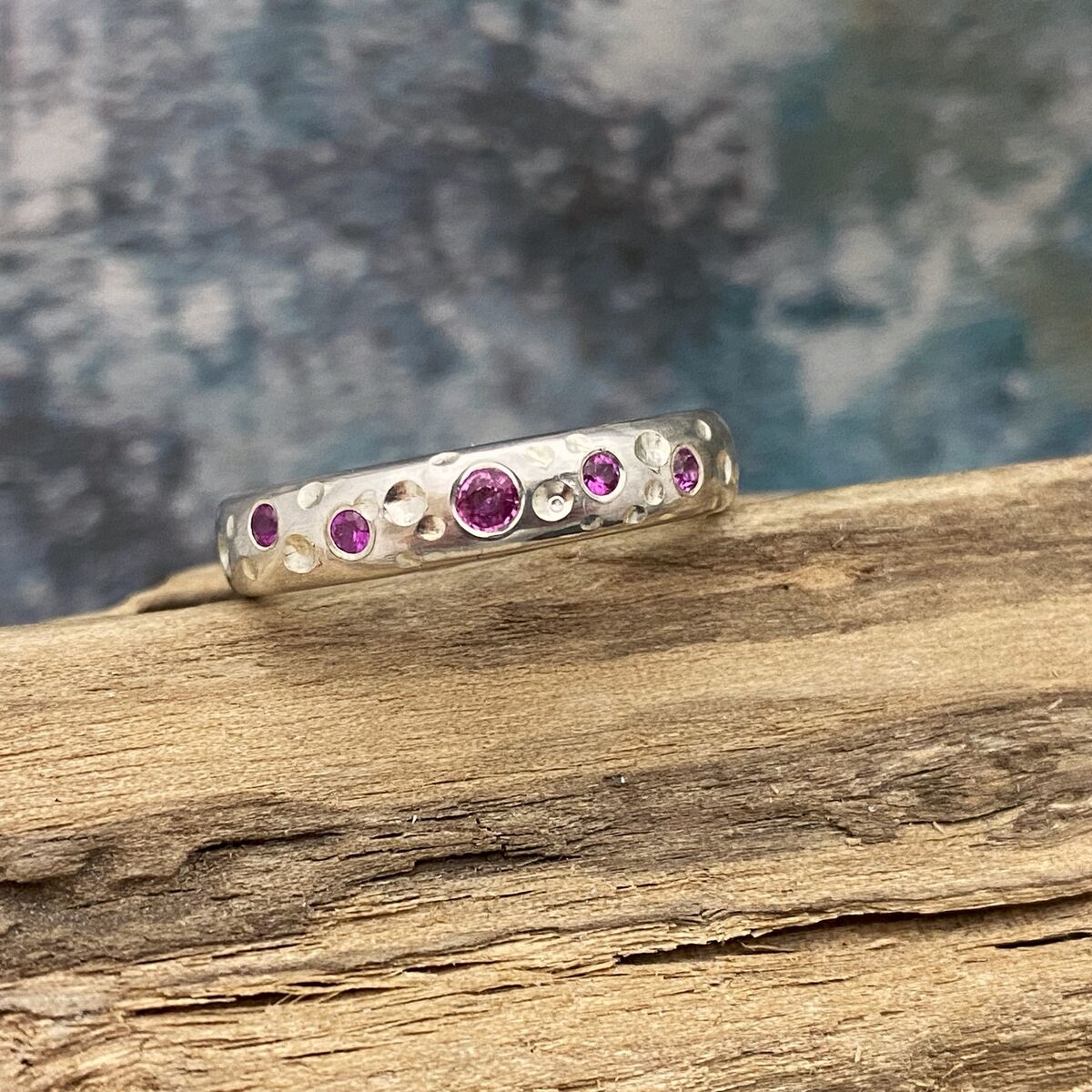 Pink sapphire bubbles ring 4