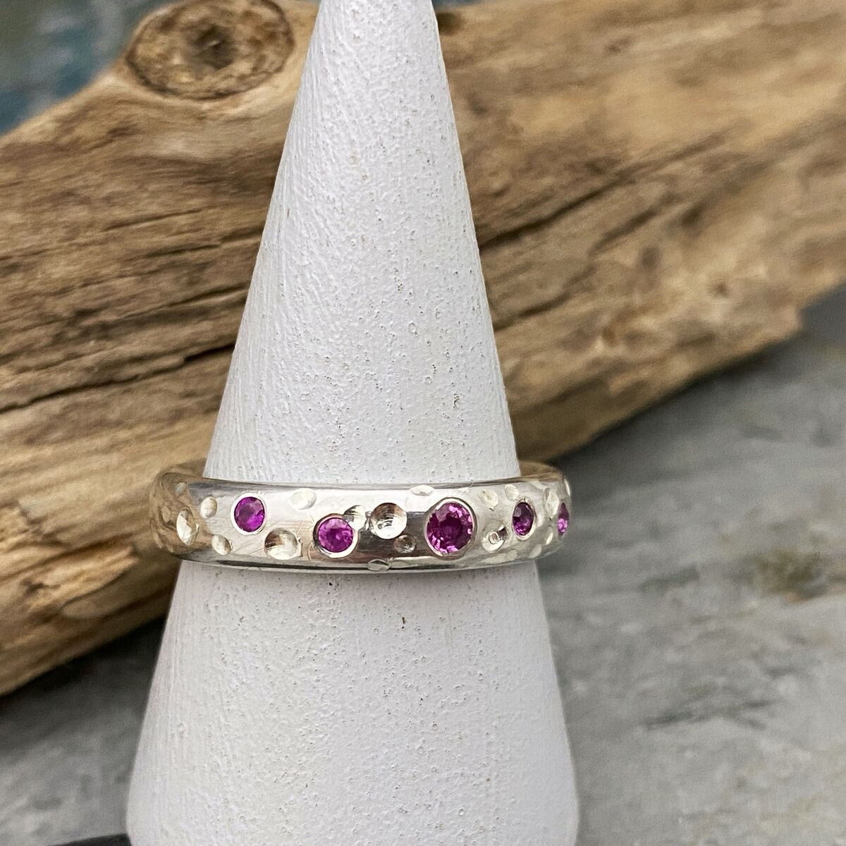 Pink sapphire bubbles ring 3