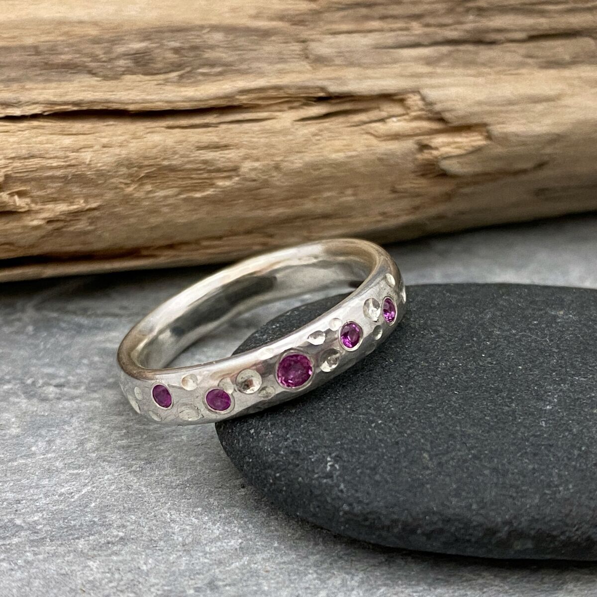 Pink sapphire bubbles ring 2