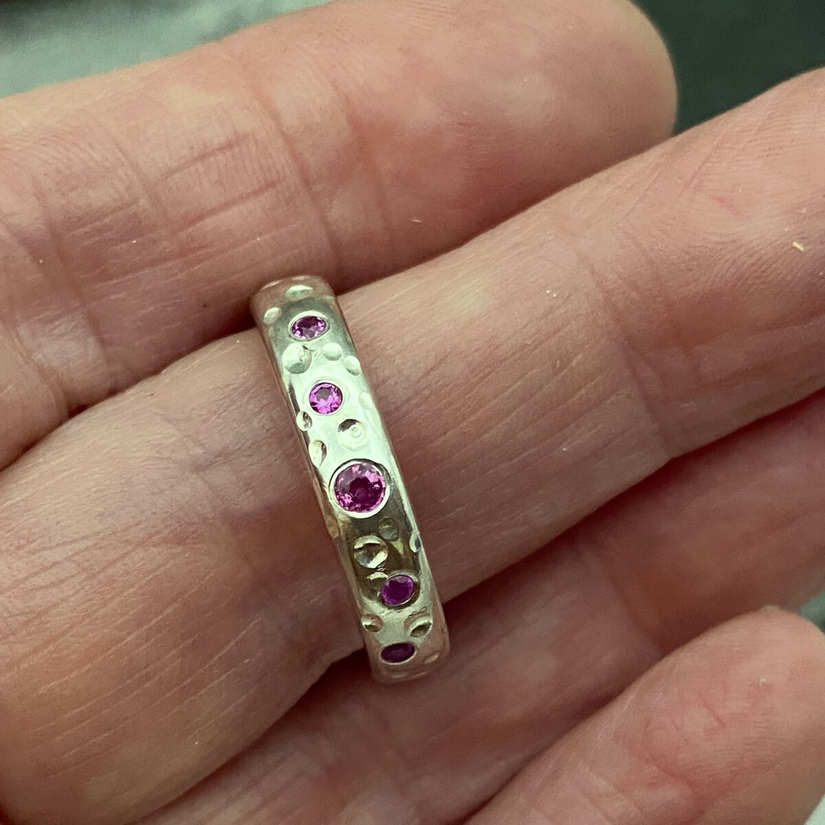 Pink sapphire bubbles ring 5
