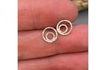 Tiny circle stud earrings