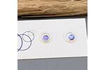 Small Tanzanite and silver circle earrings 2