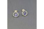 Small Tanzanite and silver circle earrings 3
