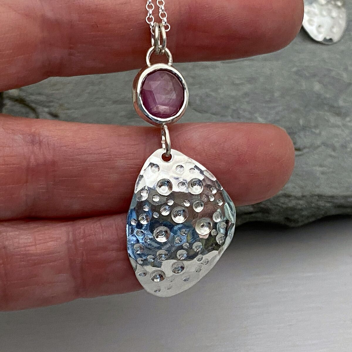 Rosecut Ruby bubbles pendant 4 Rosecut Ruby bubbles pendant 4