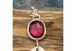 Garnet and silver bubbles necklace 2