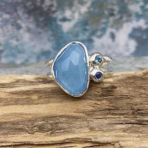 This is a picture of an Aquamarine ring