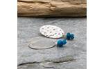 Hammered silver oval earrings with Chilean Opal bead drops 4
