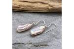 Pink stick pearl earrings 4