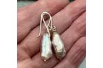 Pink stick pearl earrings 2