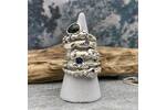 Green sapphire organic silver ring band 6