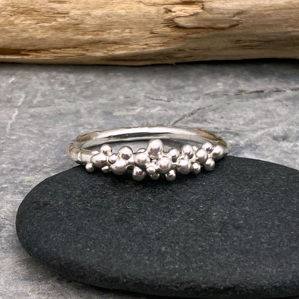 Granulated silver ring Granulated silver ring