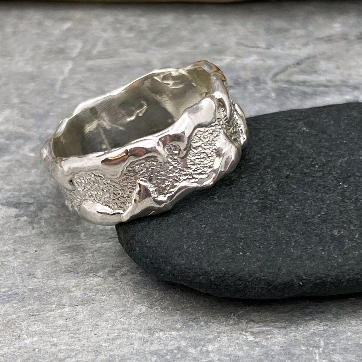 Wide silver ring band 3 Wide silver ring band 3