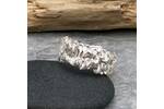 Wide organic silver ring band 2