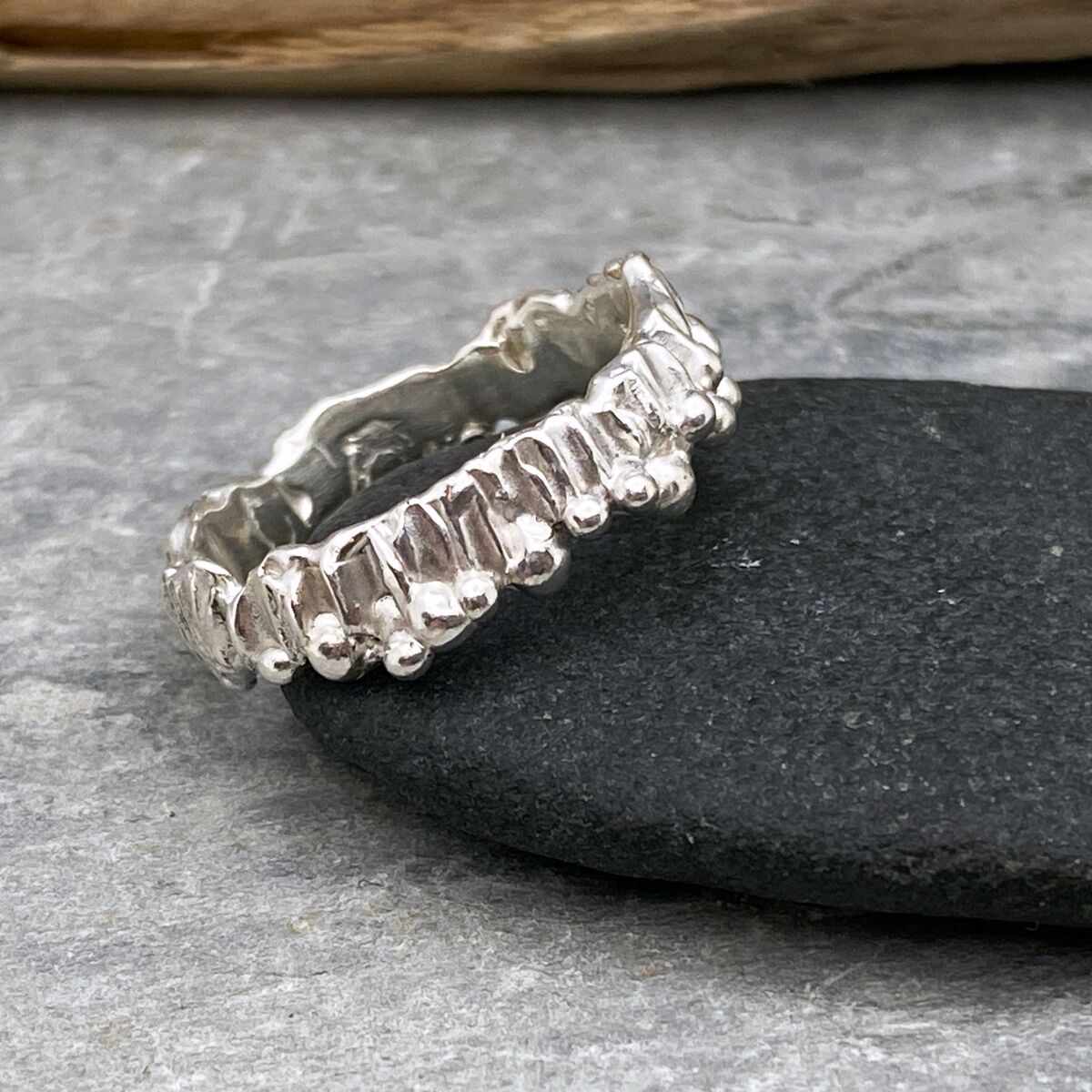 Heavily textured sterling silver ring Heavily textured sterling silver ring