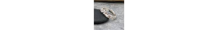 Heavily textured sterling silver ring 3