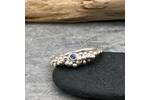 Silver bubbles ring set with a blue sapphire 3