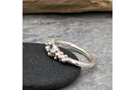 Silver bubbles ring set with a blue sapphire 2