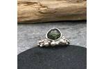 Green sapphire organic silver ring band 2