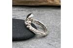 Green sapphire organic silver ring band 3
