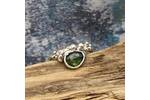 Green sapphire organic silver ring band 4
