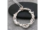 Recycled silver circle necklace