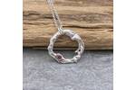 Pink sapphire organic silver pendant 3
