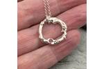 Pink sapphire organic silver pendant 2