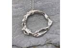 Recycled silver circle pendant