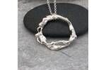 Recycled silver circle pendant 2