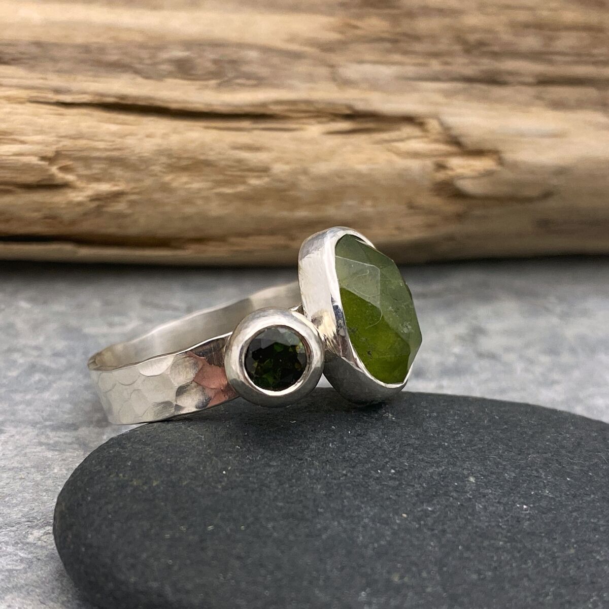 Vesuvianite and Tourmaline ring 3